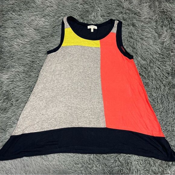 Monteau Tops - Monteau Color Block Tank Top Size Large